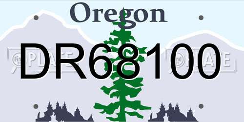 DR68100 Oregon License Plate
