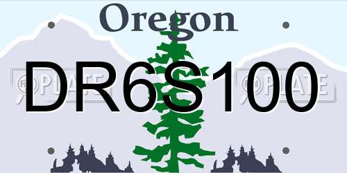 DR6S100 Oregon License Plate