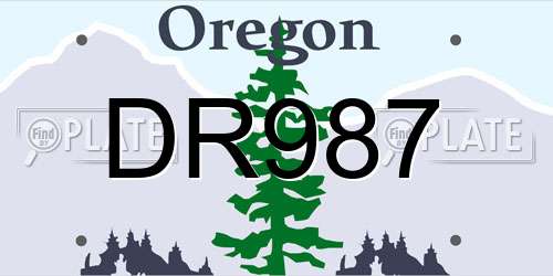 DR987 Oregon License Plate