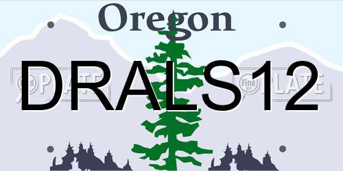 DRALS12 Oregon License Plate