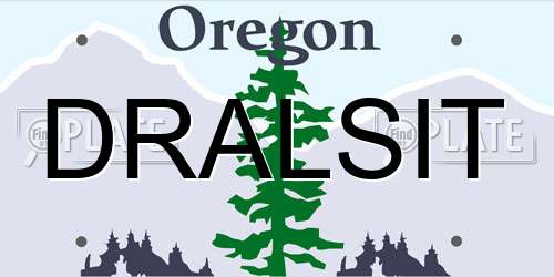DRALSIT Oregon License Plate