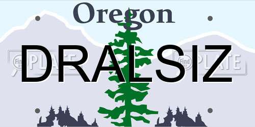 DRALSIZ Oregon License Plate