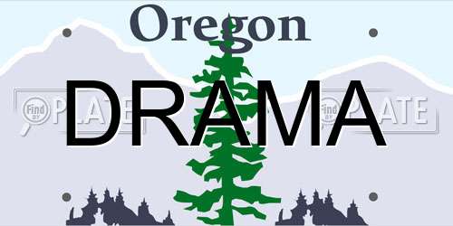 DRAMA Oregon License Plate
