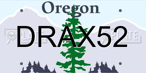 DRAX52 Oregon License Plate