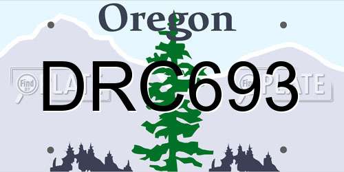DRC693 Oregon License Plate