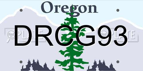 DRCG93 Oregon License Plate