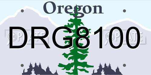 DRG8100 Oregon License Plate