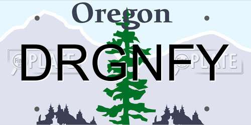 DRGNFY Oregon License Plate