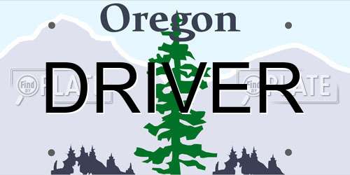 DRIVER Oregon License Plate