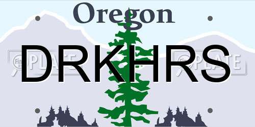 DRKHRS Oregon License Plate