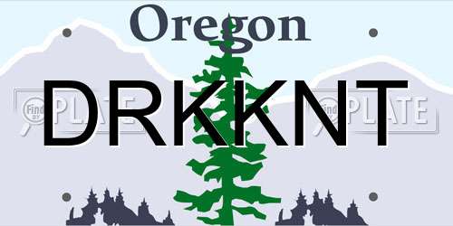 DRKKNT Oregon License Plate