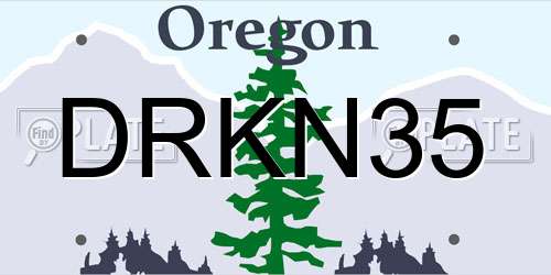 DRKN35 Oregon License Plate