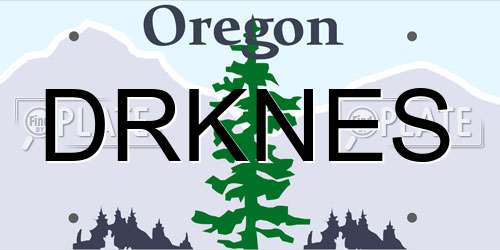 DRKNES Oregon License Plate