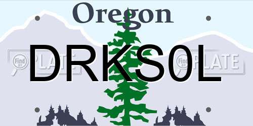 DRKS0L Oregon License Plate