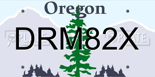 DRM82X Oregon License Plate