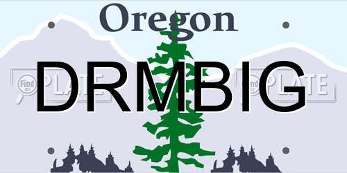DRMBIG Oregon License Plate