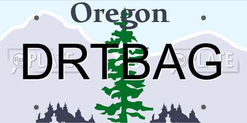 DRTBAG Oregon License Plate