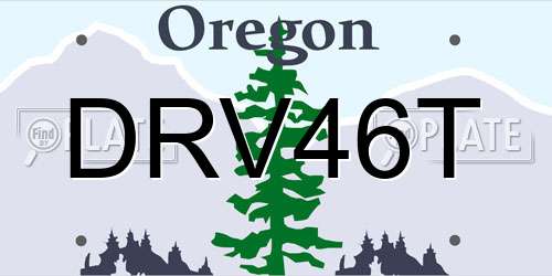 DRV46T Oregon License Plate