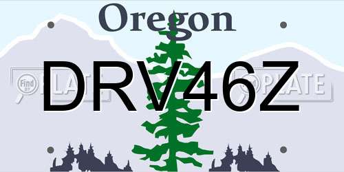 DRV46Z Oregon License Plate