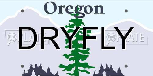 DRYFLY Oregon License Plate