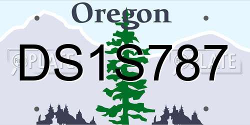 DS1S787 Oregon License Plate