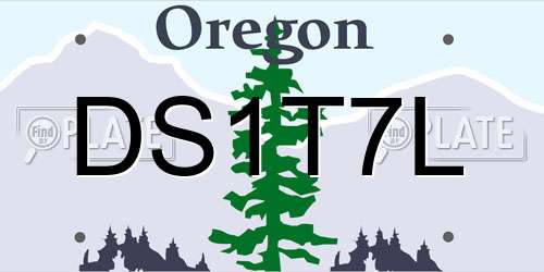 DS1T7L Oregon License Plate