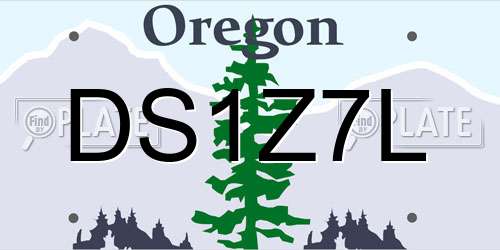 DS1Z7L Oregon License Plate