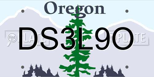 DS3L9O Oregon License Plate