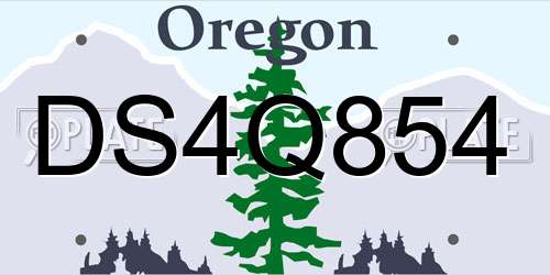 DS4Q854 Oregon License Plate