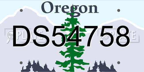 DS54758 Oregon License Plate