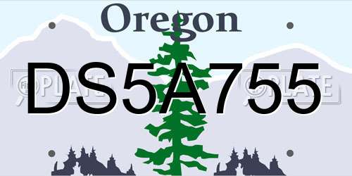 DS5A755 Oregon License Plate