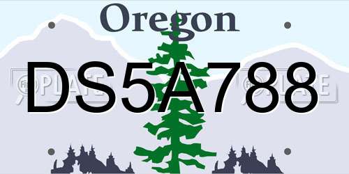 DS5A788 Oregon License Plate