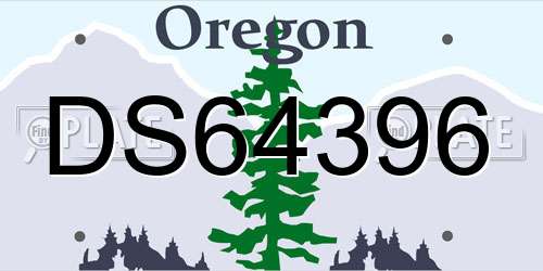 DS64396 Oregon License Plate