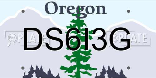 DS6I3G Oregon License Plate