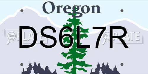 DS6L7R Oregon License Plate