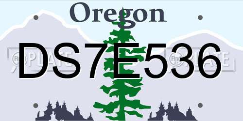 DS7E536 Oregon License Plate