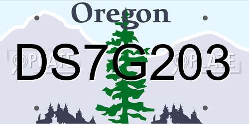 DS7G203 Oregon License Plate