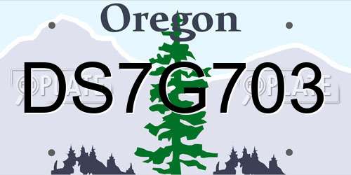 DS7G703 Oregon License Plate