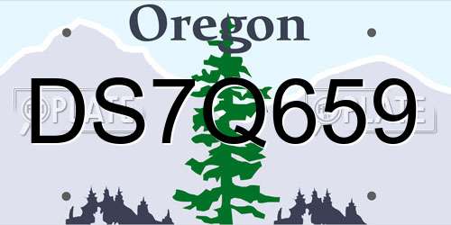 DS7Q659 Oregon License Plate