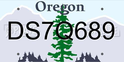 DS7Q689 Oregon License Plate