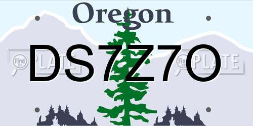 DS7Z7O Oregon License Plate