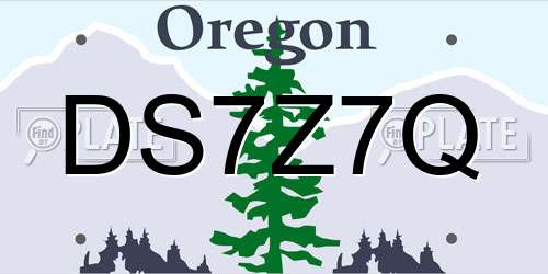 DS7Z7Q Oregon License Plate