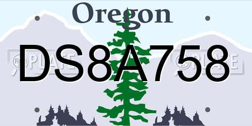 DS8A758 Oregon License Plate