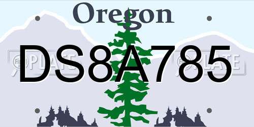 DS8A785 Oregon License Plate
