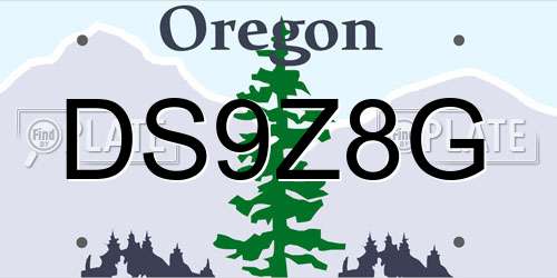 DS9Z8G Oregon License Plate