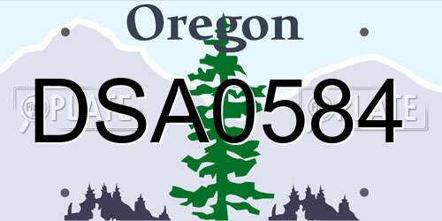 DSA0584 Oregon License Plate
