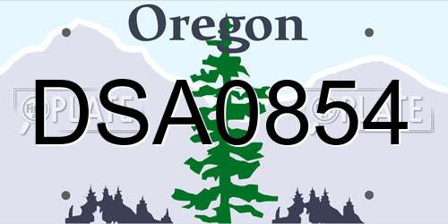 DSA0854 Oregon License Plate