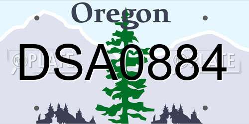 DSA0884 Oregon License Plate