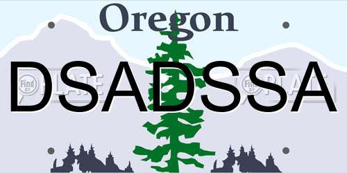 DSADSSA Oregon License Plate
