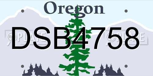 DSB4758 Oregon License Plate